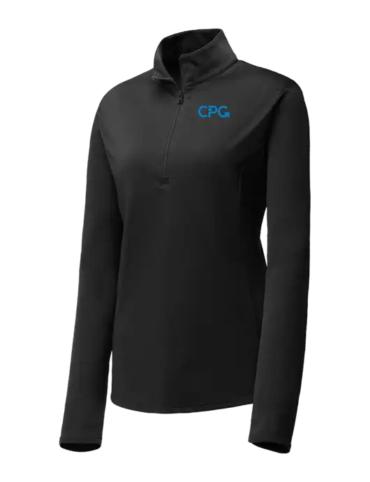 Black Womens Posicharge Competitor ¼ Zip Pullover w/CPG Logo