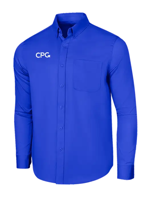 Long Sleeve Dark Royal Superpro React Twill Shirt w/CPG Logo