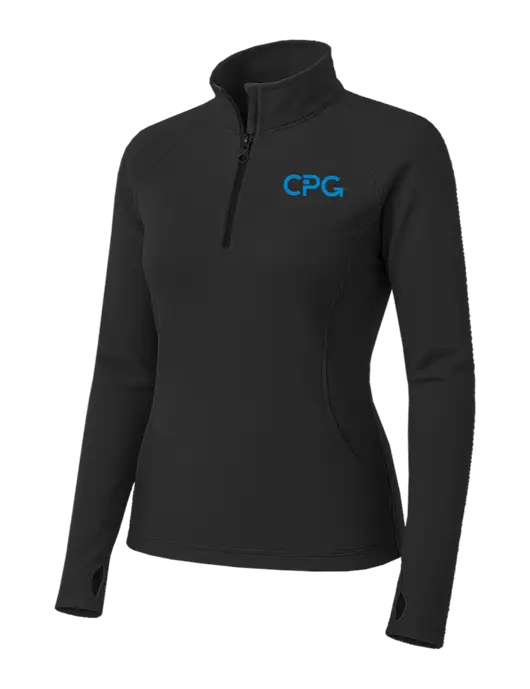 Charcoal Grey Womens Sport Wick Stretch 1/4 Zip Pullover w/CPG Logo