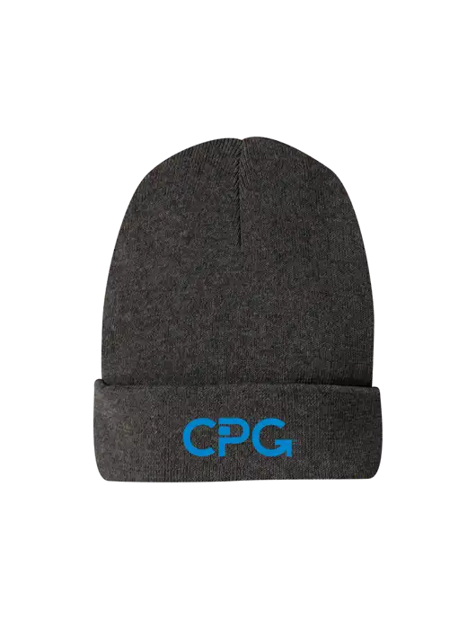 Recycled Charcoal Heather Beanie w/CPG Logo