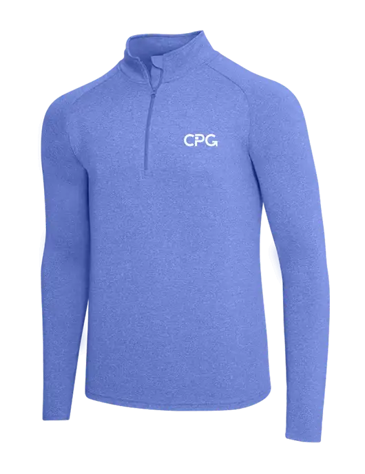 Royal Heather Sport Wick Stretch 1/4 Zip Pullover w/CPG Logo
