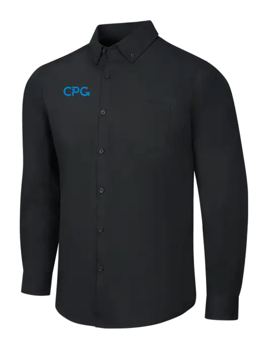 Black Long Sleeve Carefree Poplin Shirt w/CPG Logo
