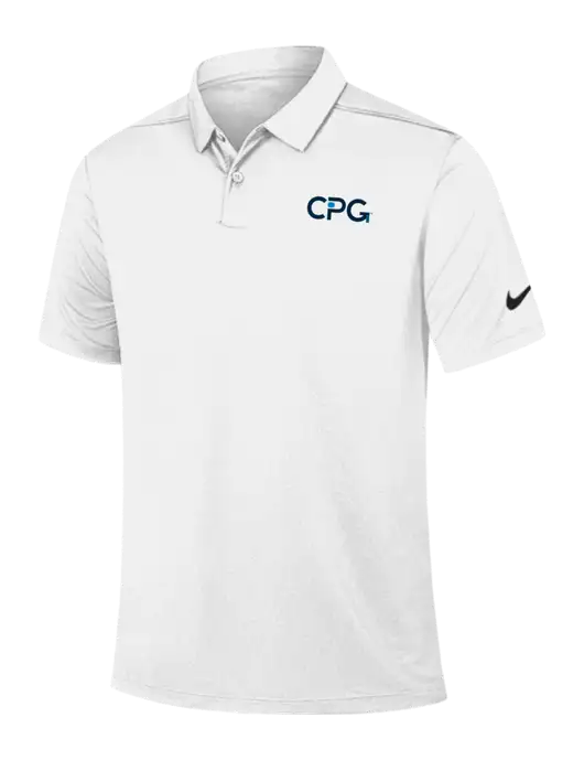Nike White Dry Essential Solid Polo w/CPG Logo