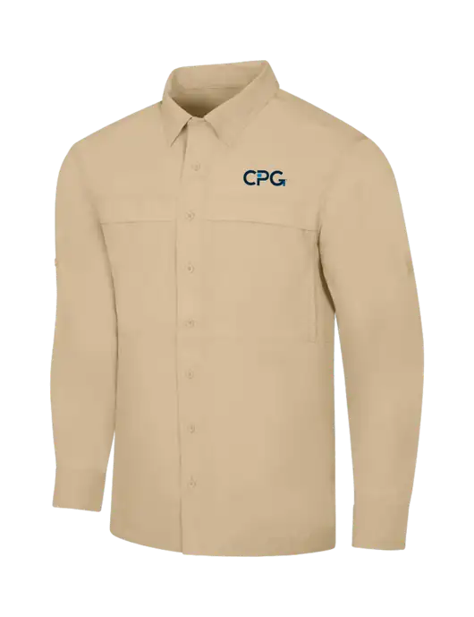 Tan Long Sleeve UV Daybreak Shirt w/CPG Logo