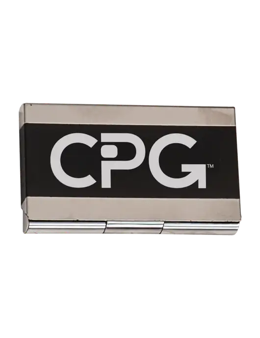 Black 3.75 x 2.5 Business Card Holder w/CPG Logo