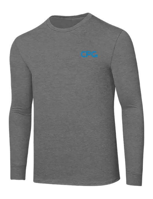 Core Blend Medium Grey Heather Long Sleeve Tee w/CPG Logo