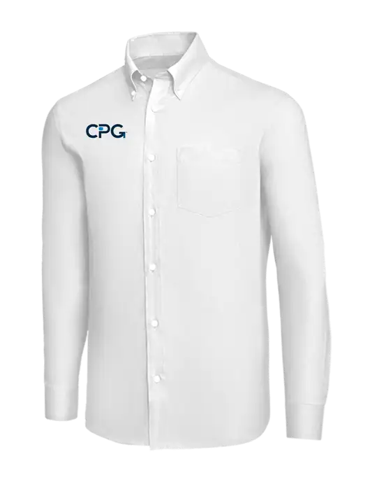 Brooks Brothers White Wrinkle-Free Stretch Nailhead Shirt w/CPG Logo