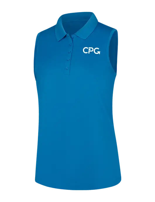 Womens Light Royal Dry Zone UV Micro-Mesh Sleeveless Polo w/CPG Logo