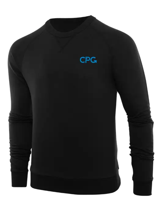 Allmade Deep Black Organic French Terry Crewneck Sweatshirt w/CPG Logo