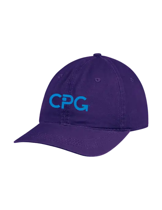 Garment Washed Unstructured Twill Purple Cap w/CPG Logo