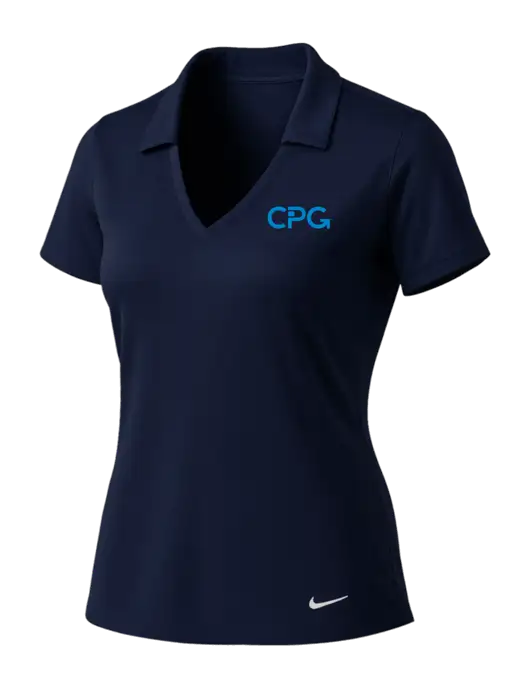 NIKE Dark Navy Womens Dri-Fit Vertical Mesh Polo w/CPG Logo