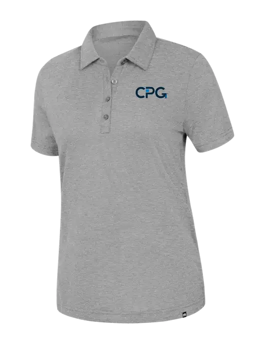 TravisMathew Womens Light Grey Heather Sunnyvale Polo w/CPG Logo