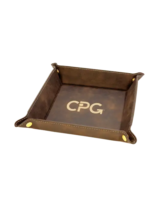 Rustic Leatherette Valet Tray, 6 x 6 w/CPG Logo