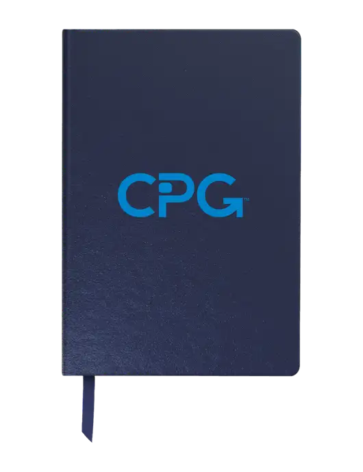 Achieve Navy Hardcover Journal, 5.5 x 8.37 w/CPG Logo