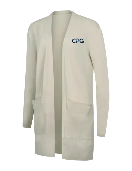 Mercer+Mettle Womens Ivory Open Front Cardigan Sweater w/CPG Logo
