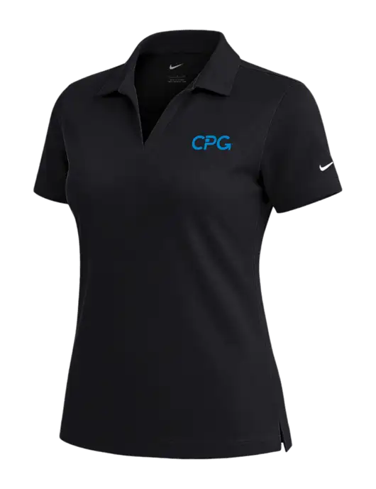 NIKE Black Womens Dri-Fit Micro Pique Polo w/CPG Logo