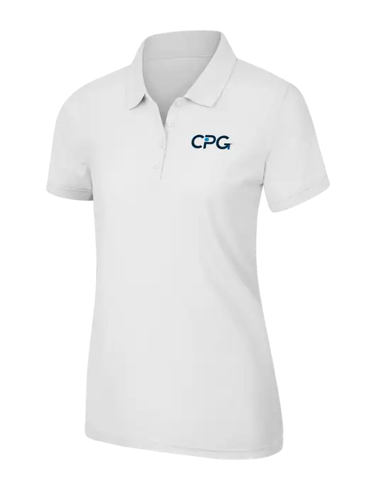 White Womens Core Classic Pique Polo w/CPG Logo