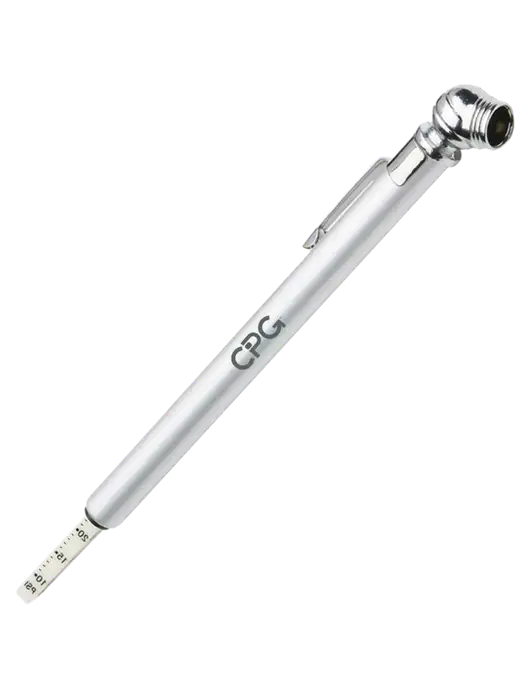 Quick View Silver Tire Gauge w/CPG Logo