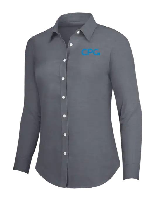 Dark Grey Womens SuperPro Oxford Shirt w/CPG Logo