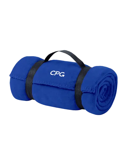 Casual Royal Fleece Blanket With Strap  w/CPG Logo