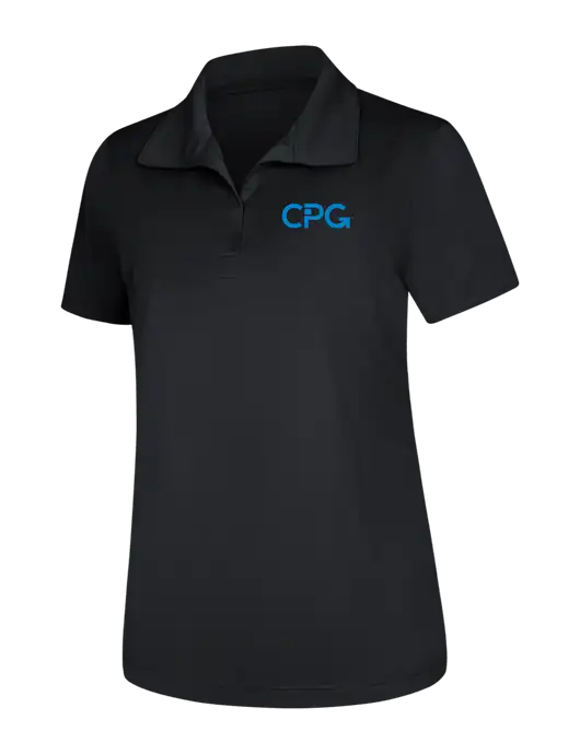 Womens Black Micropique Sport-Wick Polo w/CPG Logo