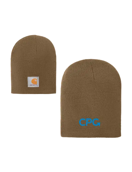 Carhartt Dark Caramel Brown Acrylic Knit Hat w/CPG Logo