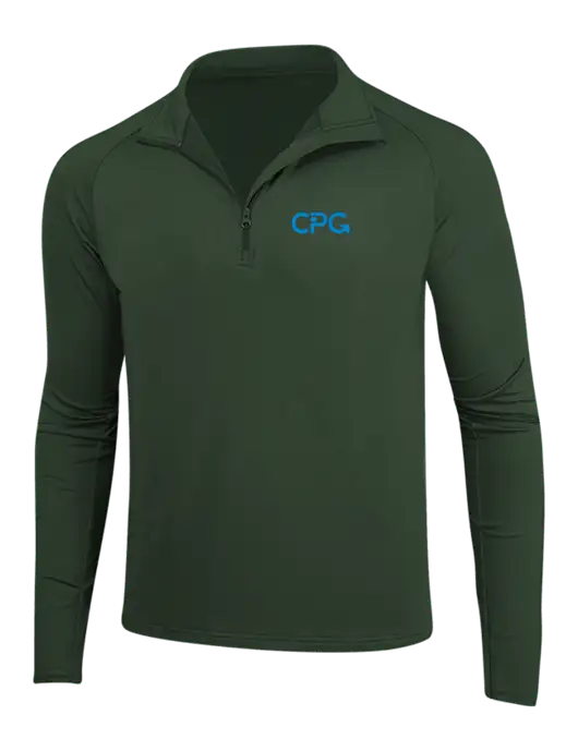 Dark Green Sport Wick Stretch 1/4 Zip Pullover w/CPG Logo