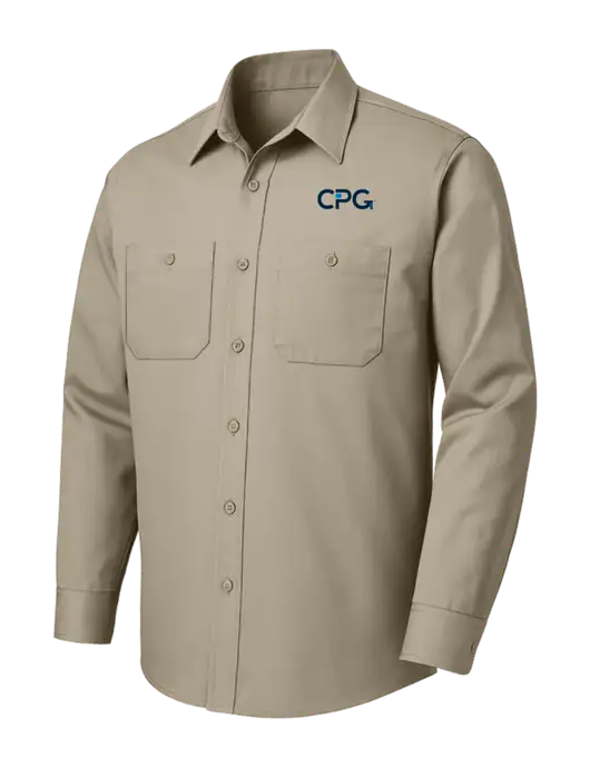 Red Kap Tan Long Sleeve Work Shirt w/CPG Logo