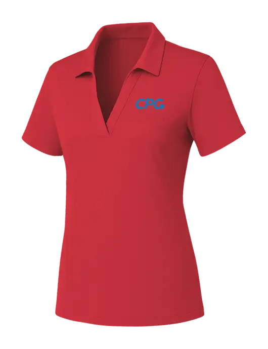 Womens Red PosiCharge RacerMesh Polo w/CPG Logo
