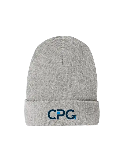 Recycled Light Heather Grey Beanie w/CPG Logo