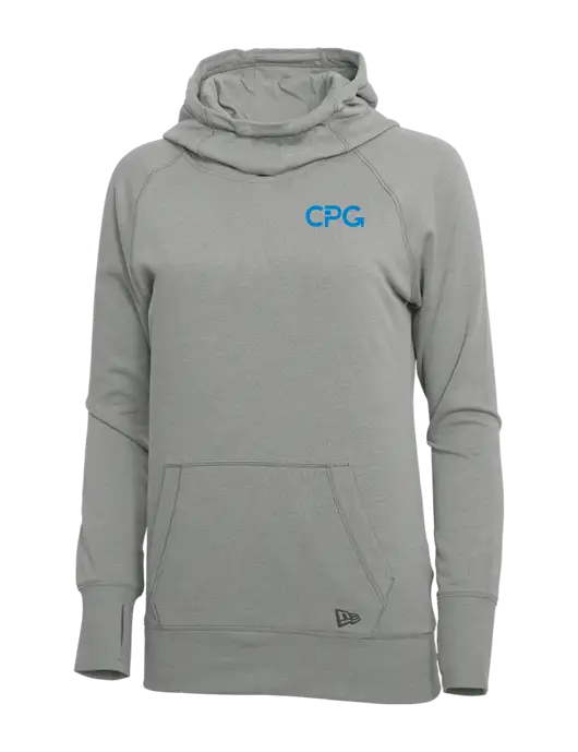 New Era Shadow Grey Heather Womens Tri-Blend Fleece Pullover Hoodie w/CPG Logo