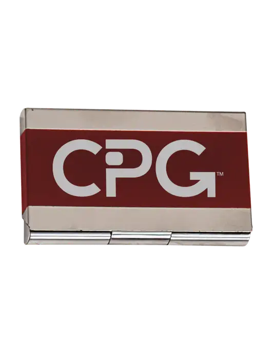 Red 3.75 x 2.5 Business Card Holder w/CPG Logo