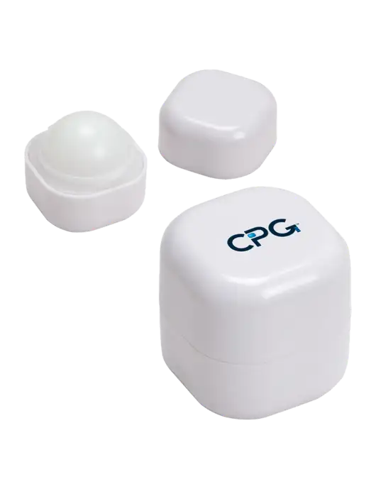 White Chap Cube Vanilla Lip Balm w/CPG Logo