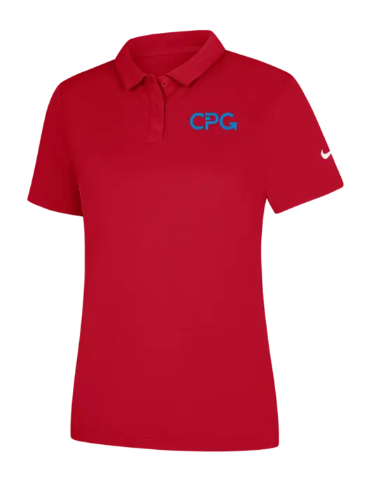 Nike Womens Red Dry Essential Solid Polo w/CPG Logo