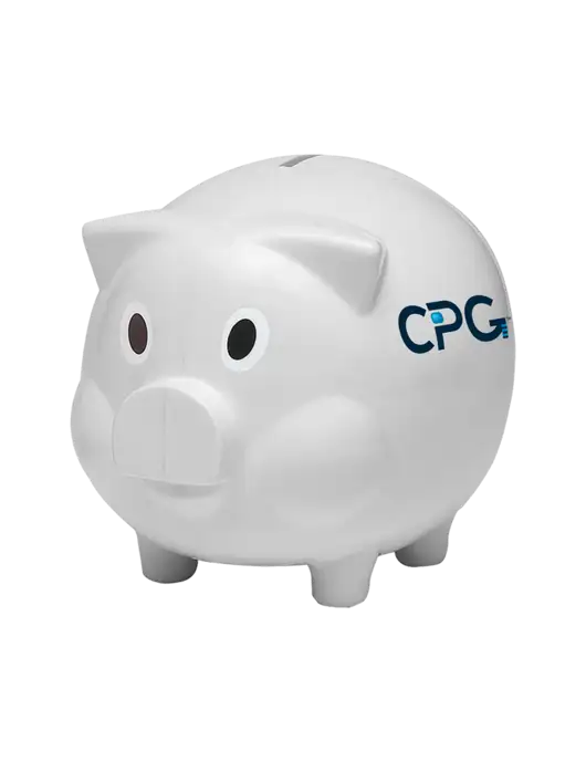 White Piggy Bank w/CPG Logo