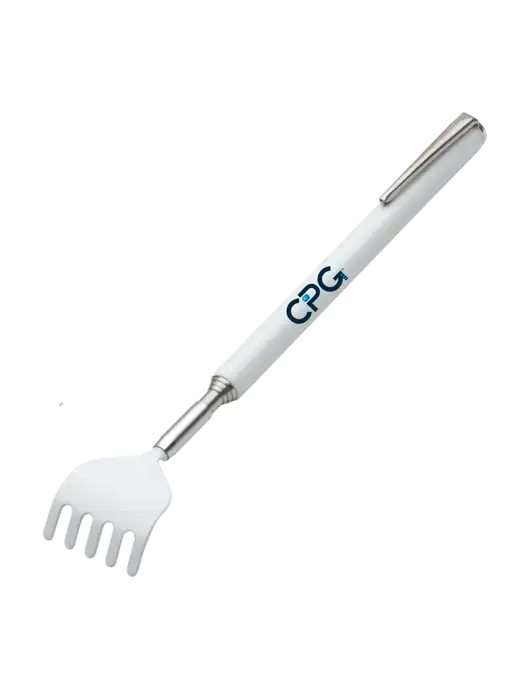 Telescopic White Back Scratcher w/CPG Logo