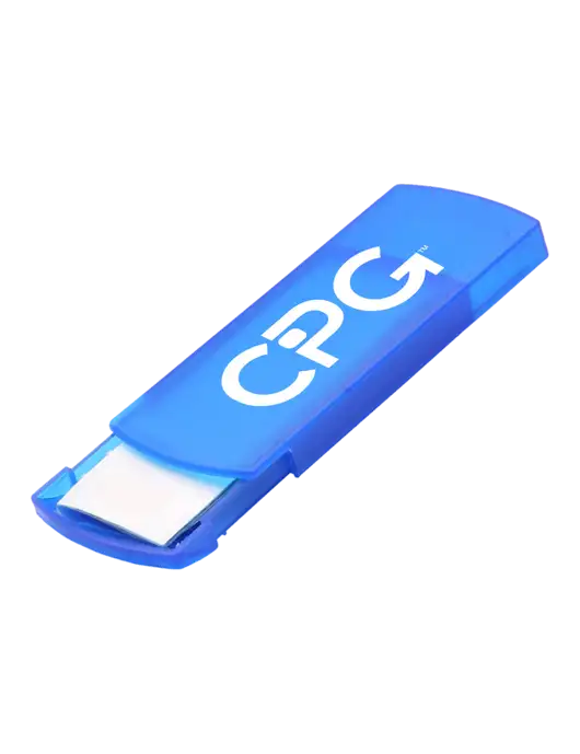 Slide Right Blue Bandage Dispenser w/CPG Logo