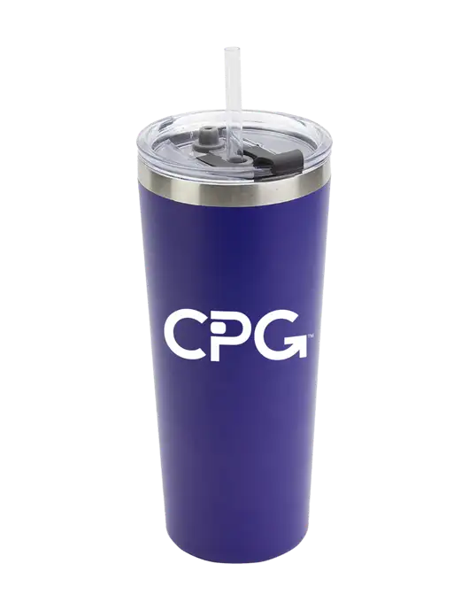 Brighton Blue 20 oz Insulated Tumbler & Straw w/CPG Logo