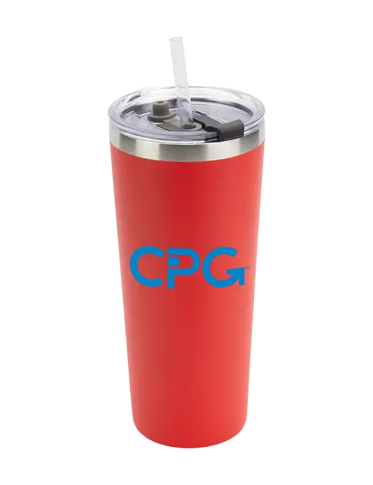 Brighton Red 20 oz Insulated Tumbler & Straw w/CPG Logo