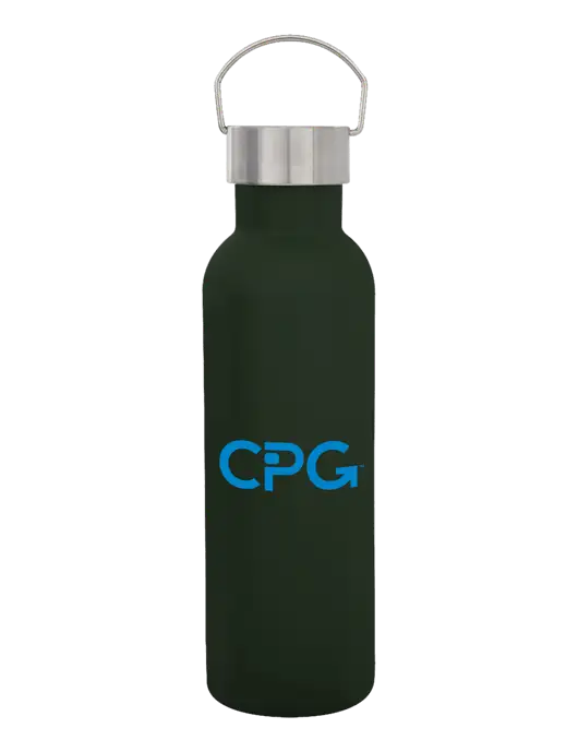 28 oz Dark Green Bubbli Stainless Steel Bottle w/CPG Logo