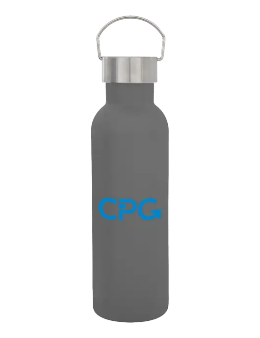 28 oz Medium Grey Bubbli Stainless Steel Bottle w/CPG Logo