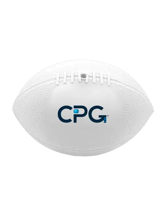 7” Durable White Vinyl Football w/CPG Logo