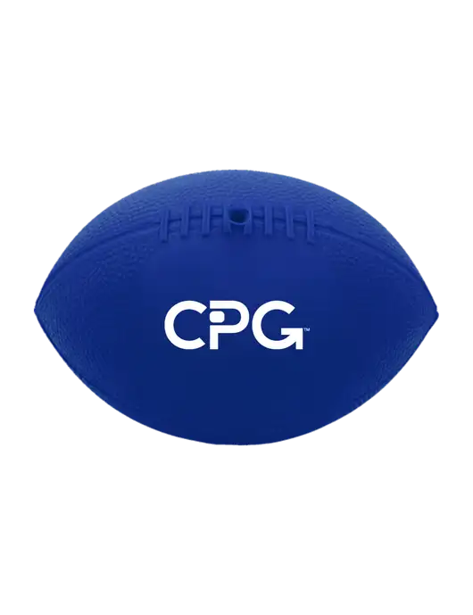 7” Durable Dark Royal Blue Vinyl Football w/CPG Logo