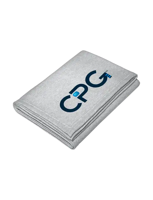 Core Light Grey Heather Fleece Sweatshirt Blanket w/CPG Logo