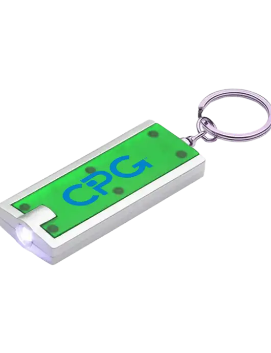 Simple Touch Kelly Green LED Keychain w/CPG Logo
