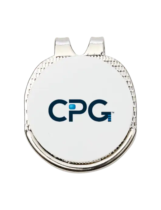 Antique Silver Hat Clip w/Golf Ball Marker w/CPG Logo