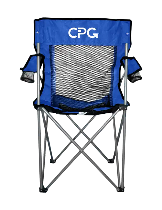 Titan Dark Royal Blue/Black Mesh Folding Chair w/CPG Logo