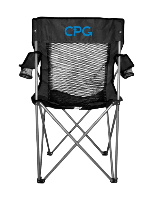 Titan Black/Black Mesh Folding Chair w/CPG Logo