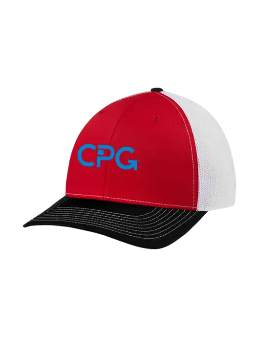 Richardson Adjustable Snapback Original 112 Trucker Cap Black/Red/White Mesh w/CPG Logo