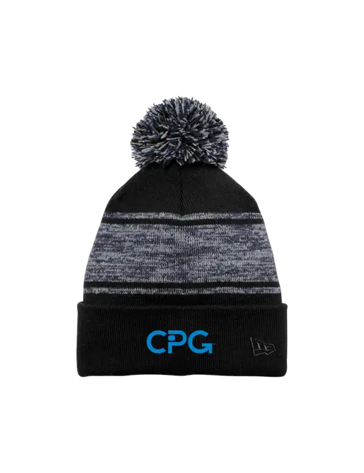 New Era Black/Navy Knit Chilled Pom Beanie w/CPG Logo